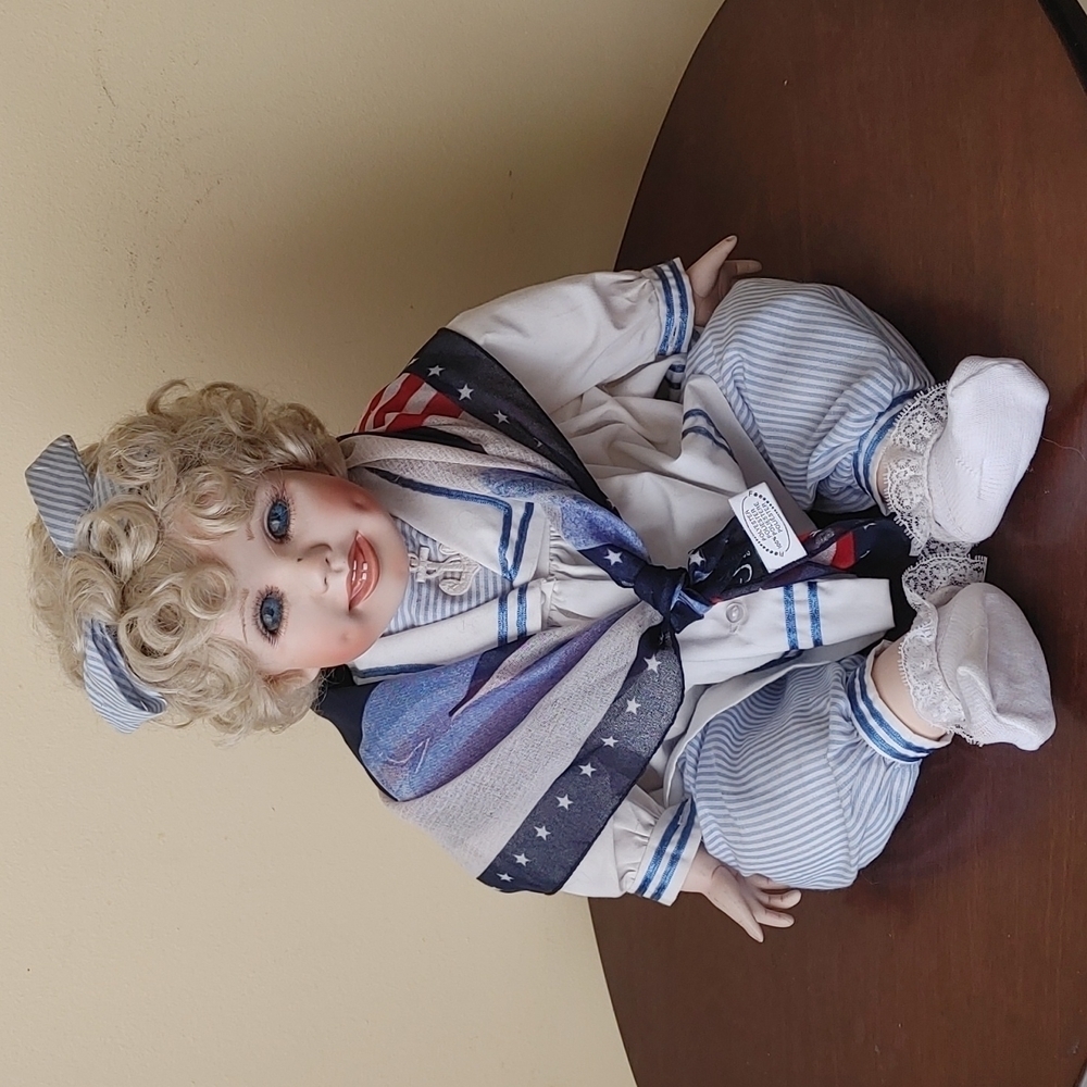 vtg 1990s Coa box porcelain Big 20" Michelle Heritage Doll Hamilton Collection